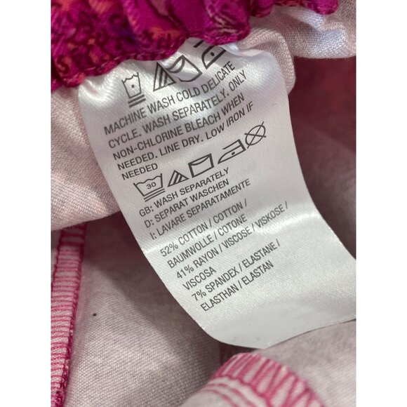 Isaac Mizrahi Live Tall 24/7 Stretch Printed Pedal Pushers 10 Pink Paisley NEW - Picture 4 of 7